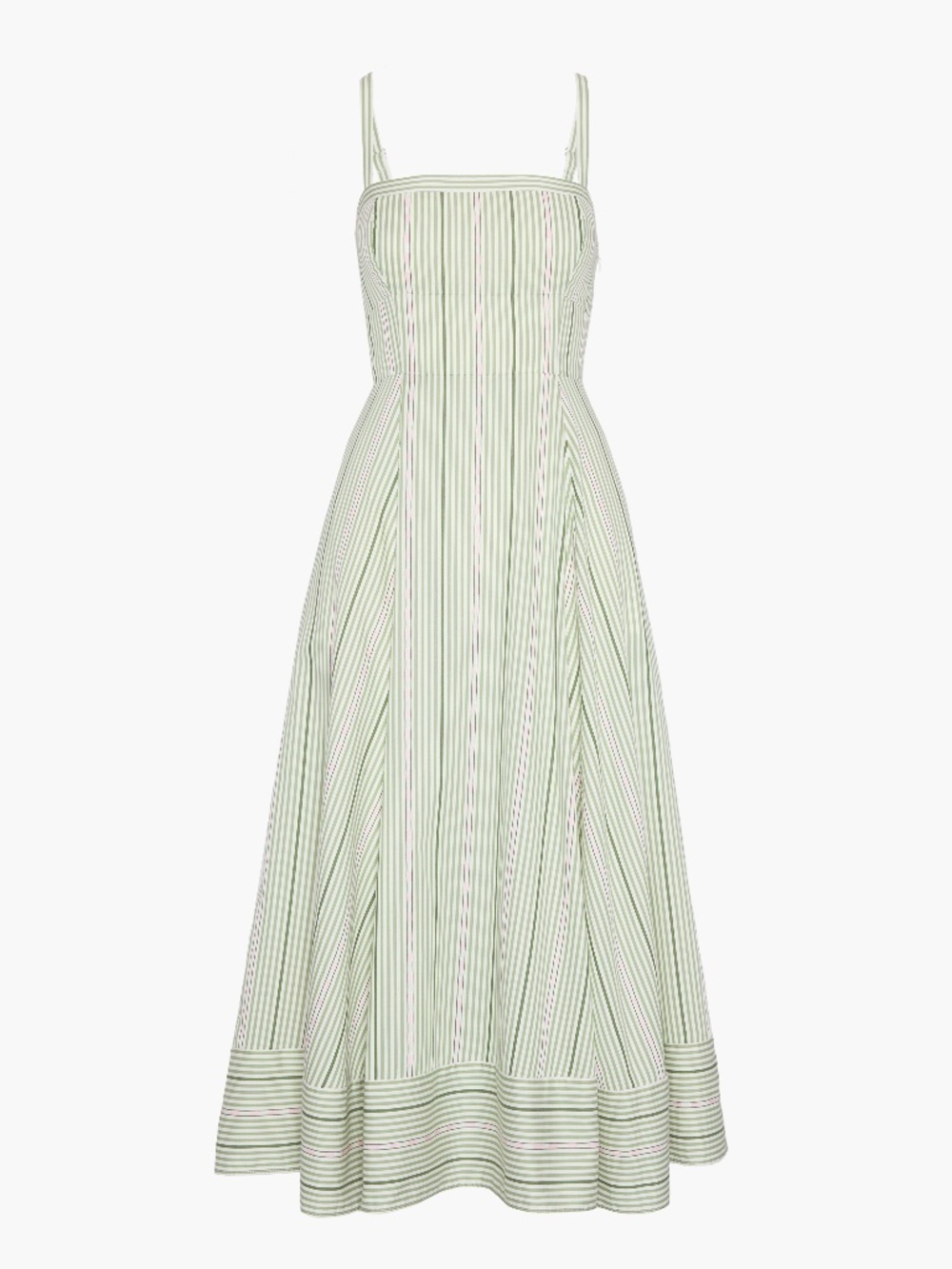 Hill House Home The Margot Dress - Green Jacquard Stripe Size MGreen Jacquard St